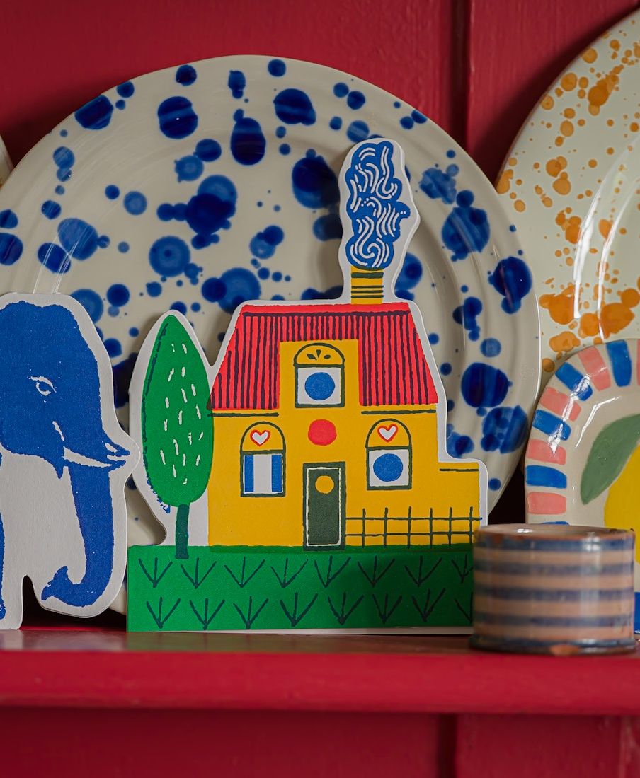 "Yellow Home" - 3D Klappkarte - Cut-Out Card von Archivist