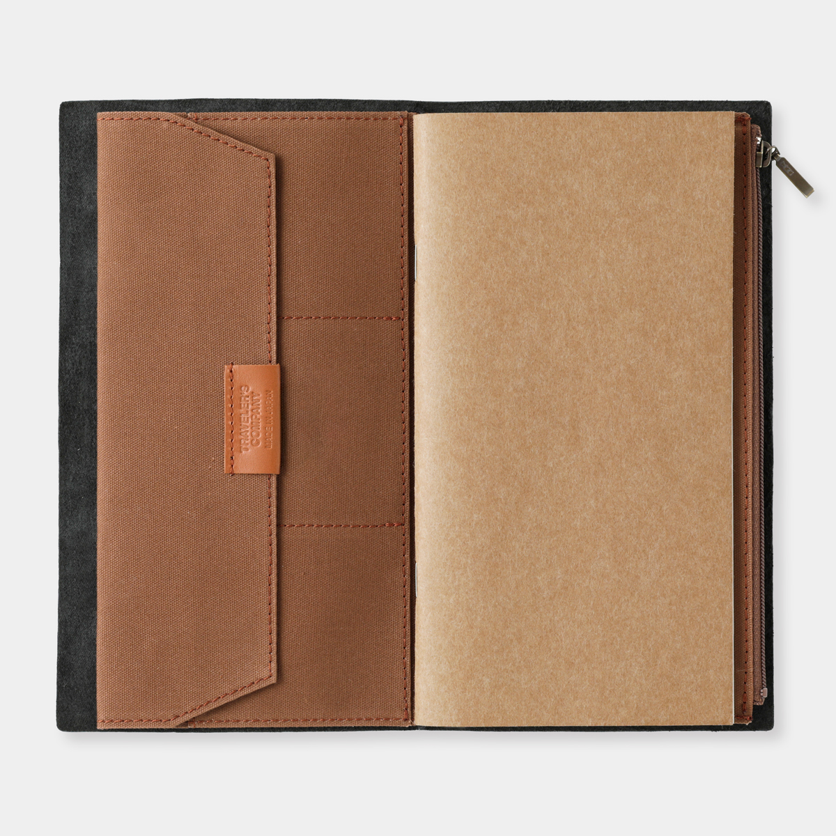Zipper Case Baumwolle "Coffee" - TRAVELER'S FACTORY Notebook Refill Regular