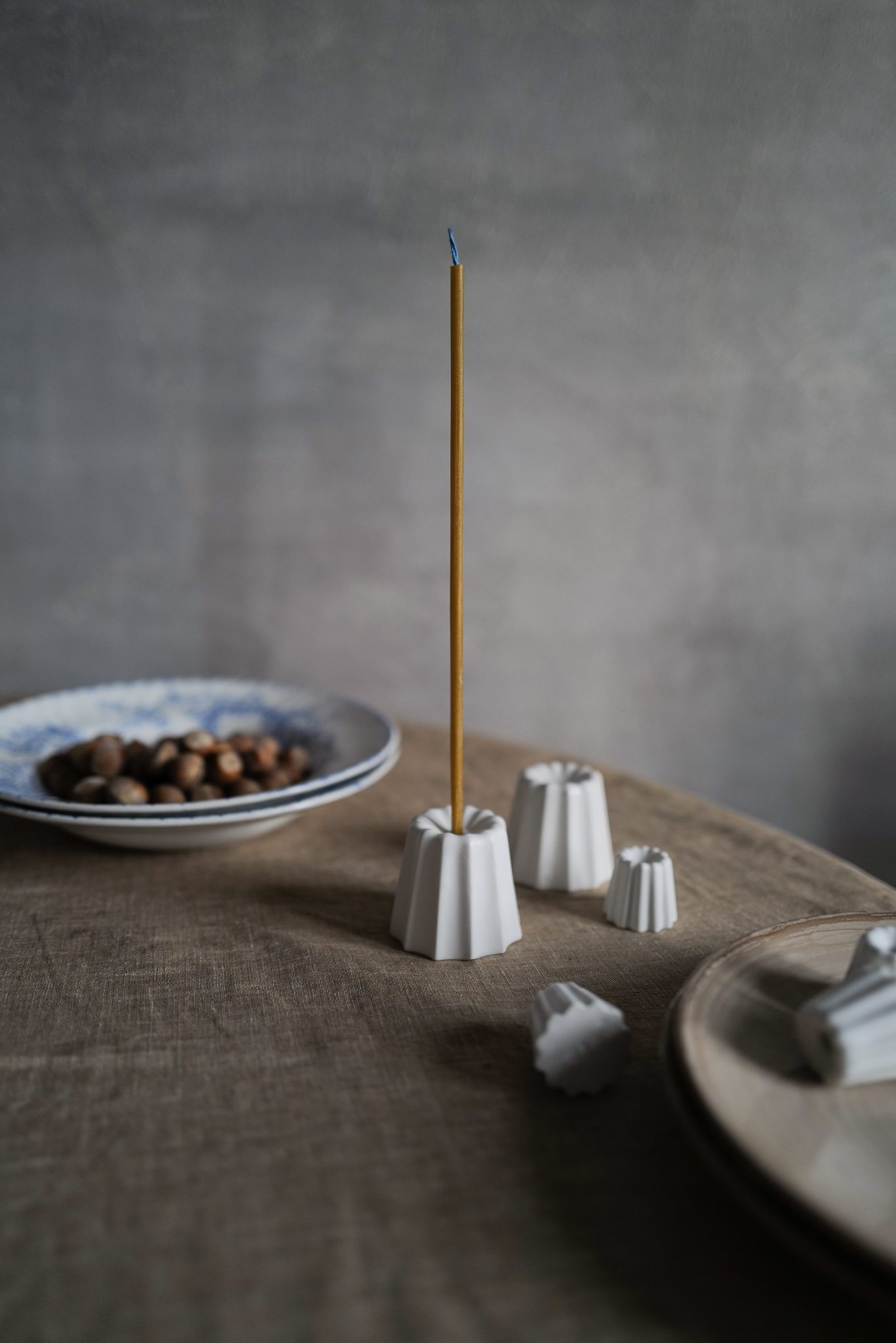 Kerzenhalter Cannelés Groß - White - Porzellan von OVO Things Kerzenhalter Cannelés Groß - White - Porzellan von OVO Things