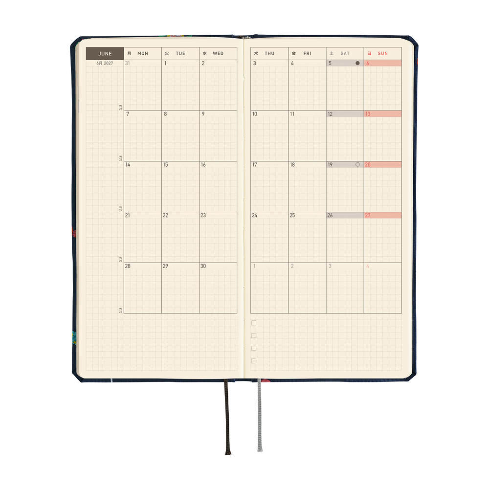 Weeks MEGA 2027 englisch – Bow & Tie: Candy Dream | Hobonichi