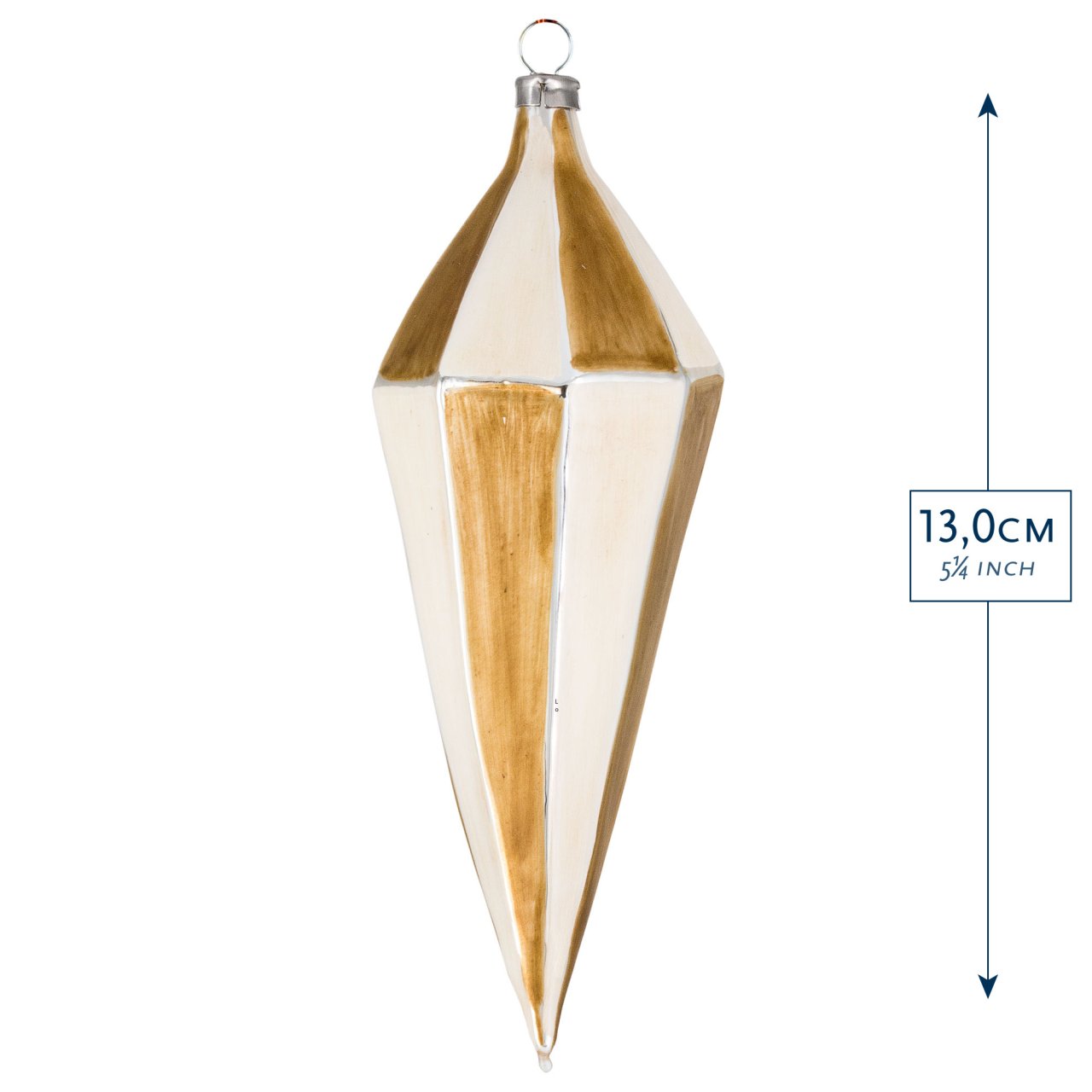 Art Déco Edition "Creme - Gold“ - 10 Teile - Christbaumschmuck aus Glas