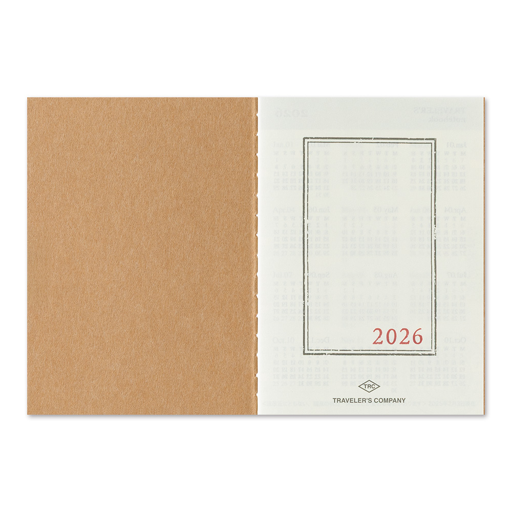 2026 Kalender (Monatsansicht) - The Traveler's Spirit - TRAVELER'S Notebook Passport Refill