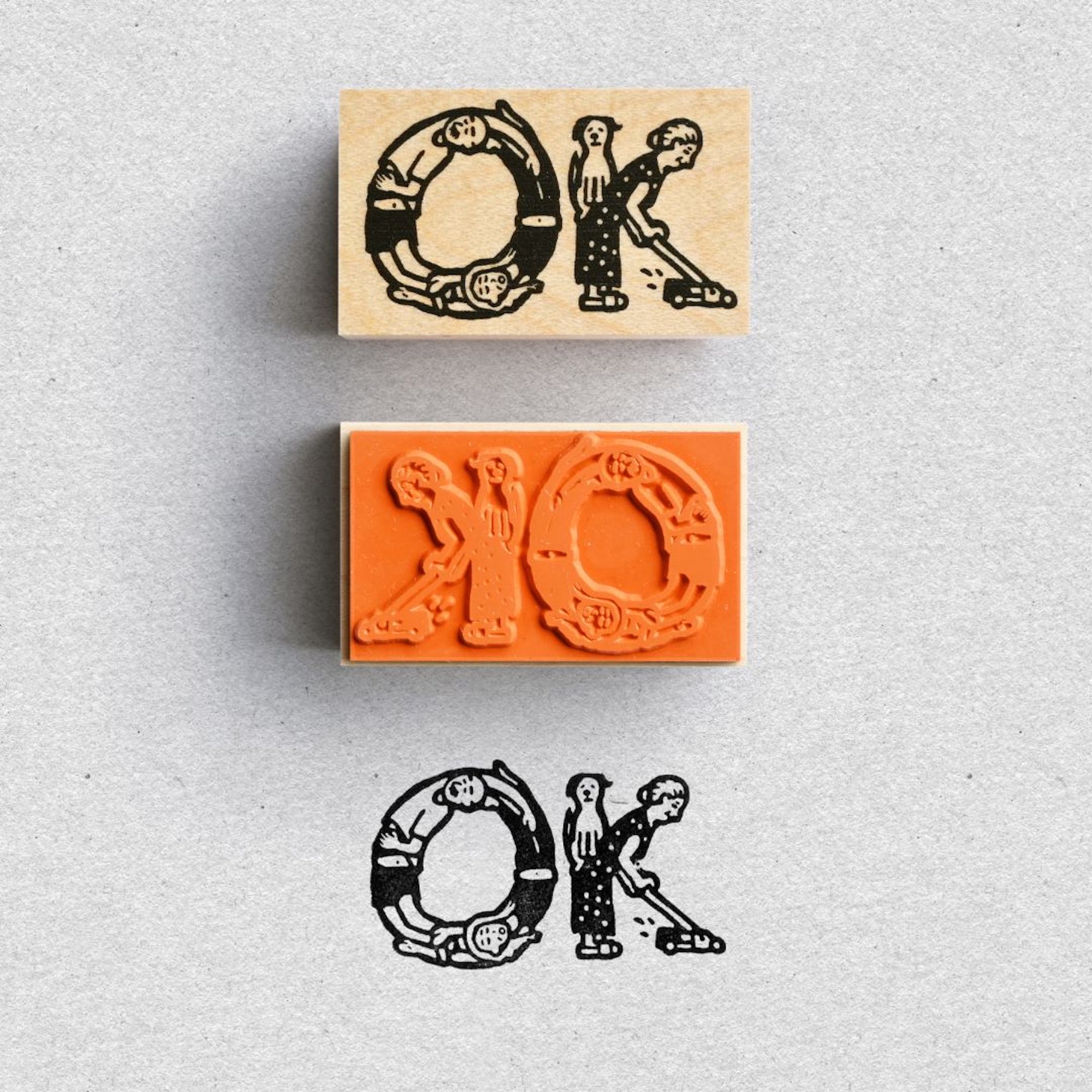 "OK" - Alphabet - Japanischer Stempel
