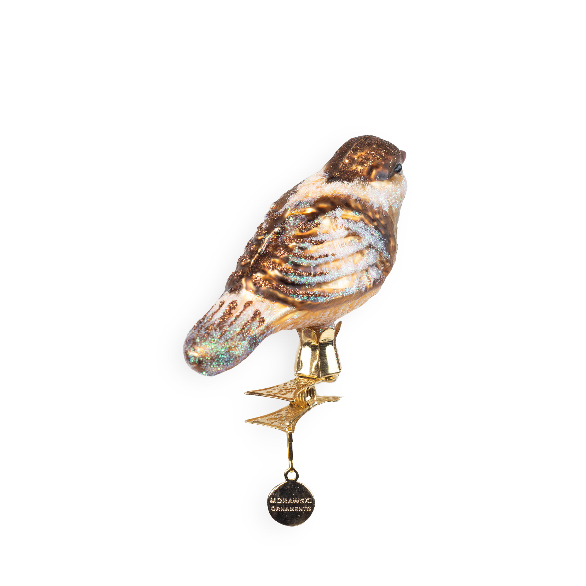 Vogel Braun - Christbaumschmuck - Glaskunst aus Polen